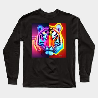 Trippy Psychedelic Neon Tigers 19 Long Sleeve T-Shirt